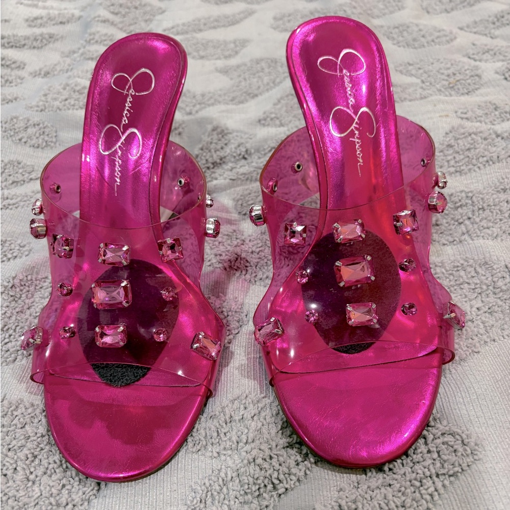 Jessica Simpson Fuchsia Embellished Heels